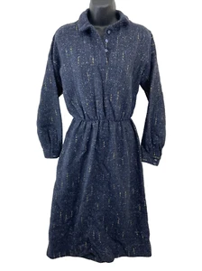 VTG Jonathan Logan Multicolor Speckle Wool Dress 1950s Long Sleeve Collared - Picture 1 of 13
