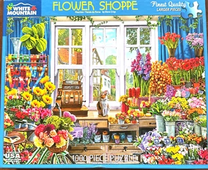 Flower Shoppe COMP RARE 1000 pc Puzzle Pots Cat Ribbons Galvanized Buckets - Picture 1 of 8