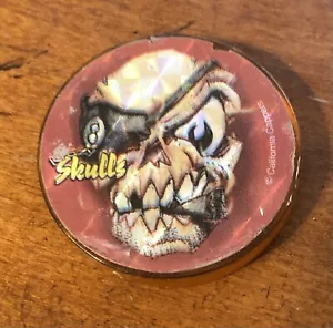 Vintage 1990er Jahre Krazy Skulls California Cappers dick Kunststoff POG Slammer - Bild 1 von 3