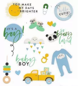 14 Baby Boy Scrapbook Craft Stickers - Picture 1 of 1