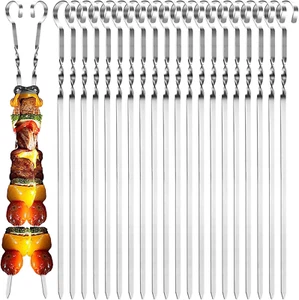 20 Edelstahl Grillspieße - Wiederverwendbare Kebab- und Schaschlikspieße - Bild 1 von 7