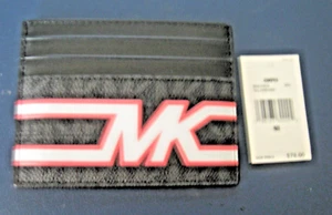 Michael Kors Cooper Tall Men's Card Case Coated Canvas/Leather Pink Logo NWT - Picture 1 of 4