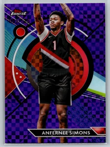 Anfernee Simons 2023-24 Topps Finest Purple Checkerboard Refractor /125 #7 - Picture 1 of 2