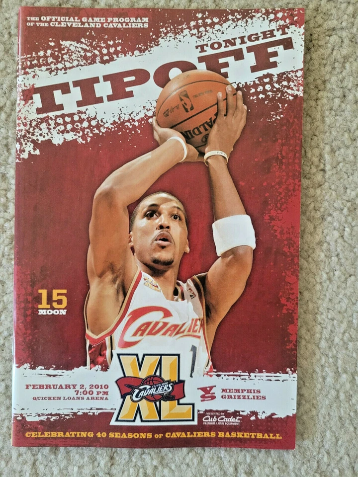 2/2 2010 SGA CLEVELAND CAVALIERS VS MEMPH GRIZZLIES JAMARIO MOON TIPOFF PROGRAM - Image 1 of 1