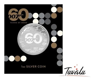 James Bond 007 Tuvalu 1 Dollar 2022 Silver Coin - Picture 1 of 3