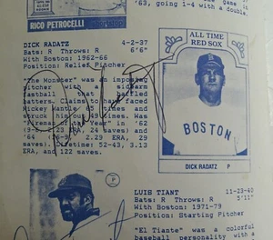 Red Sox Old Timers Game Leominster MA Program 7 Autographs RADATZ Fidrych etc - Picture 1 of 7