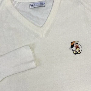 Maglione Pickering uomo Walt Disney Golf manica lunga scollo a V avorio USA Topolino - Foto 1 di 8
