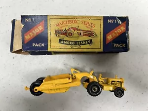 1957 Matchbox Lesney Moko M1 Major Pack 1 Caterpillar CAT DW20 w/ ORIGINAL BOX - Picture 1 of 10