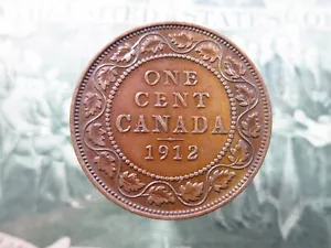 CANADA 1 Cent 1912 George V Canadian Large Penny h7827 Coin - Picture 1 of 2