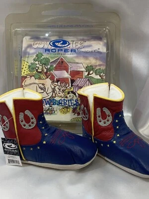 Roper Infant Horseshoe Print Cowbabies Pre-Walker Boot Round Toe Sz L12-18 Month - Image 1 of 4