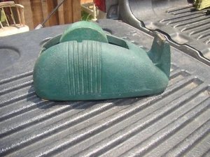 Vtg Scotch Tape Dispenser Whale Tail Green Industrial Heavy Cast Iron Art Deco - Picture 1 of 12