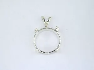 Runde 4 Zinken Cabochon Anhänger Fassung Sterlingsilber - Bild 1 von 2