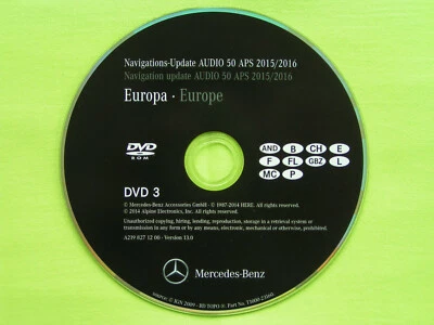 DVD NAVIGATION MERCEDES BENZ AUDIO 50 APS SCHWEIZ FRANCE 2016 A B E M R NTG 2.5 - Bild 1 von 2
