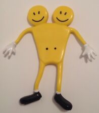 Vintage SMILEY FACE RARE Double headed Bendy Rubber Doll Accoutrements 