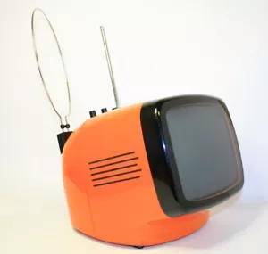 FROM EARLY '70s VINTAGE NAONIS LN 9 B/W TELEVISION 9" DESIGNER MOLINIS SPACE AGE - Picture 1 of 10