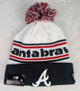 Cappello invernale Atlanta Braves New Era con polsini a fascia in maglia pom nuovo con etichetta. - Foto 1 di 4