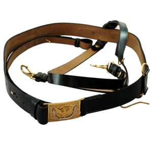 American Civil War Union Officers Leather Sword Belt With Eagle Square Buckle - Picture 1 of 7