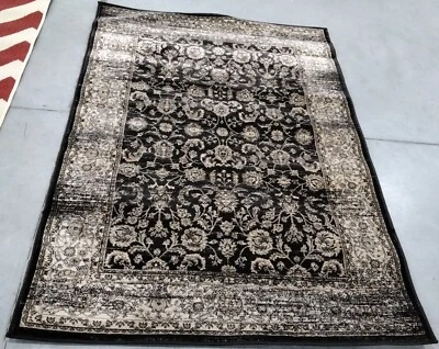 BLACK / IVORY 4' X 5'-7" Stained Rug, Reduced Price 1172758205 VTG571F-4 - Image 1 of 4
