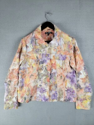 Picadilly jacket button up coat size large flower floral all over print Foto 1 de 4