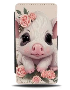 Bebé Lechón Abatible Billetera Estuche Cerdo Cerdo Floral Rosa Cerdito Lindo Pequeños Ojos Grandes CD95 - Imagen 1 de 3