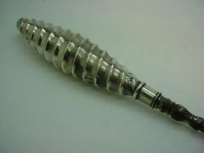 Antique 1890 English Silver Long Handled Button Hook With Barley Twist Design - Image 1 of 4