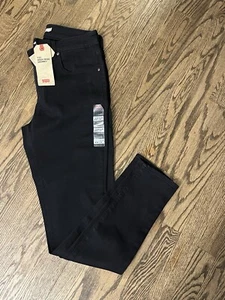 Pantalones de mezclilla ajustados de tiro alto Levi’s 721 talla 10 para mujer 30 x 30 negros nuevos con etiquetas - Imagen 1 de 6