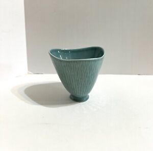 Gunnar Nylund for Rörstrand Small Ceramic Blue Wave Vase - Sweden 1950s