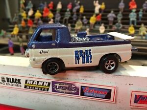 HO SLOT CAR 18 MPH Custom Dodge resin drag truck,  with modified AFX  chassis .