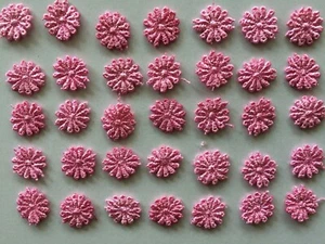 200/42 stk. GPO Spitze Blumen Sterne Borte Applikation 1,5cm rosa - Bild 1 von 5