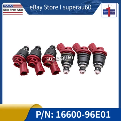 6 INYECTORES DE COMBUSTIBLE NUEVOS 16600-96E01 PARA MAXIMA 300ZX Nissan Infiniti J30 3.0L V6 Foto 1 de 4