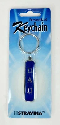 Personalized “DAD” Key Chain Blue With Silver Wording Metal, NEW - Image 1 of 2