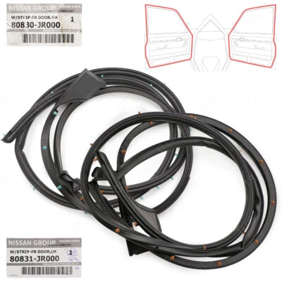Front Lh+Rh Door Rubber Seal Weatherstrip Fits Nissan Frontier Navara 2006 2014 Foto 1 de 4