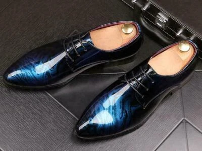 Fashion Mens Business Formal Wedding Oxfords Pointed Toe Lace Up Floral Shoes SZ Foto 1 de 4