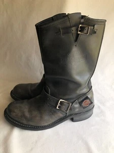 Harley Davidson Vintage Engineer Biker Boots Black Leather Men’s Size 9.5 - Picture 1 of 15
