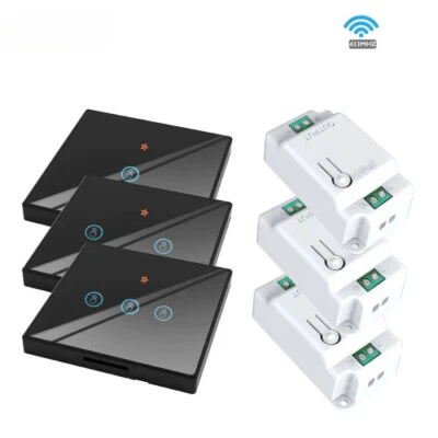 433Mhz Wireless Wall Switch Touch 220V 10A Interruptor Remote Control Switch - Image 1 of 4