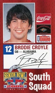 2006 Brodie Croyle Senior Bowl Rookie Rc Card UA Alabama Crimson Tide SEC Chiefs - Picture 1 of 1