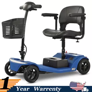4 Wheels Foldable Mobility Scooter 20 Miles 330bs Capacity 5 MPH w/ LED Light - Picture 1 of 20