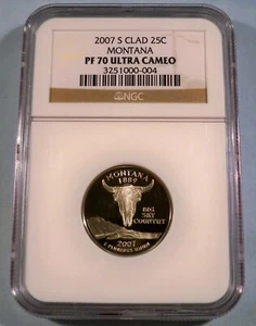 2007-S 25c CLAD NGC PF70UCAM MONTANA QUARTER PROOF ULTRA CAMEO PR 70 - Picture 1 of 4