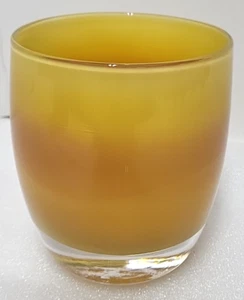 Glassybaby Votive Candle Holder Dijon Butterscotch Creme Brulee ? Pre-Triskelion - Picture 1 of 12