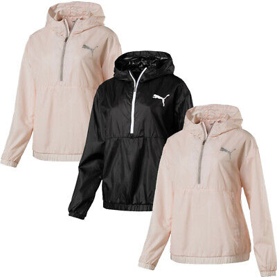 Puma Womens 3/4 ZIP Hoodie Hoody Jacket Running Tracksuit Top Hoodies Black Size • 14.16€