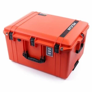 Orange & Black Pelican 1637 Air case No Foam. With wheels. - Picture 1 of 2