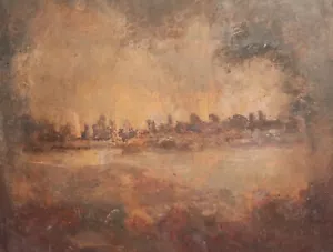 Vintage Ölgemälde Impressionist Landschaft - Bild 1 von 12