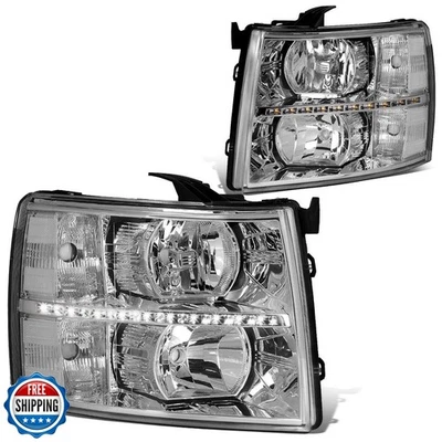 DNA MOTORING Pair LED DRL Headlights Compatible with 07-13 Chevy Silverado 15 - Image 1 of 4
