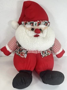 Vintage Soft N Silky Nylon Weihnachtsmann Plüsch Puffy Fallschirm Stofftier - Bild 1 von 7