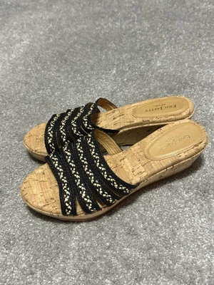 ZAPATOS DE RAFIA ERIC JAVITS SANDALIAS CUÑAS Talla Corcho Estilo 9M - ¡Precio de venta sugerido por el fabricante 175 USD! Foto 1 de 4