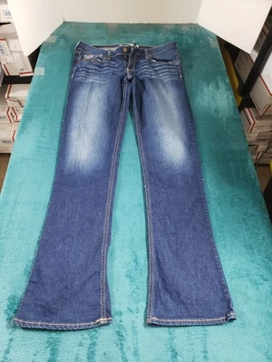 Hollister Jeans Size 11 Womens Blue Stretch Denim Pants Ladies Mid Rise Bootcut - Image 1 of 4