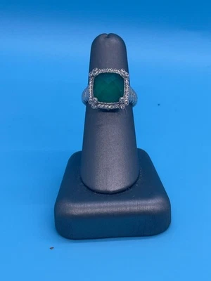 Anillo Judith Ripka verde calcedonia circonita cúbica Foto 1 de 4