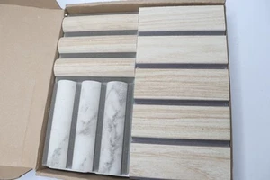 Wall!Supply 3D Wall Panels EPS Foam Sample Set Wood Multicolor 10.51"W x 10.04" - Picture 1 of 4