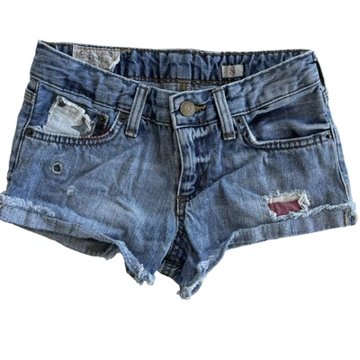 POLO Ralph Lauren Niña 8 Corte Dobladillo 5 Bolsillos Denim Pantalones Cortos Estrellas Envejecidas Foto 1 de 4