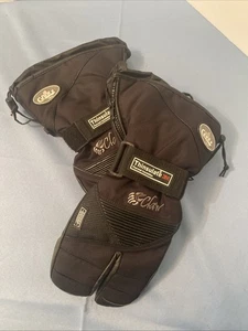 Thinsulate Choko Design Black Leather Snowmobile Gloves Mens Womens M - Foto 1 di 16